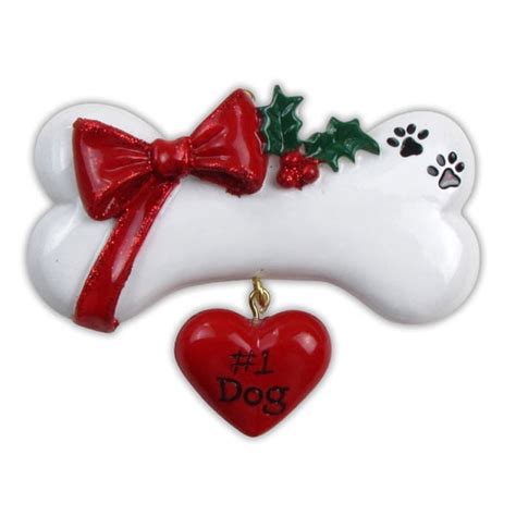 Dog Bone with Bow Personalized Christmas Ornament DO-IT-YOURSELF ...