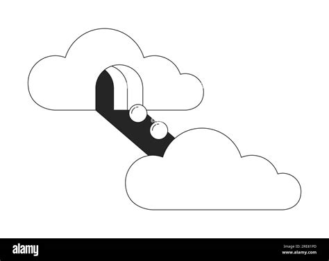 Surrealism clouds bw concept vector spot illustration Stock Vector ...