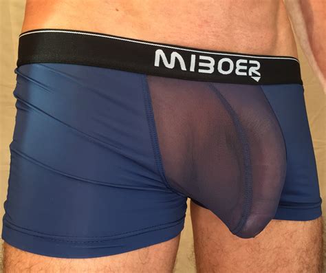 Mens Boxer Briefs With See Through Front Pouch Black or Navy | Etsy