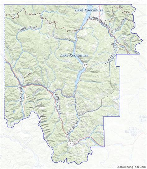 Map of Lincoln County, Montana - Thong Thai Real