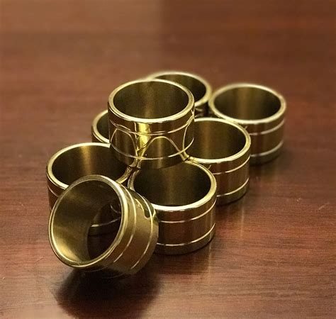 Vintage Solid Brass Napkin Rings, 8 piece set, gift