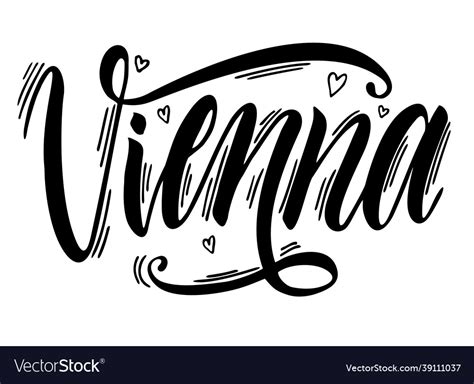 Vienna austria capital city typography lettering Vector Image