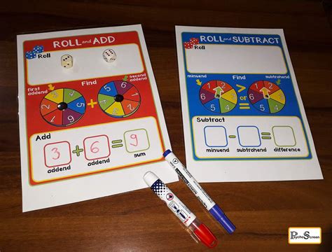 Math Game With Dice Roll and Add Roll and Subtract - Etsy