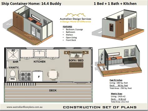 Shipping Container Home: 20Ft Buddy | Australianfloorplans | Shipping container house plans ...