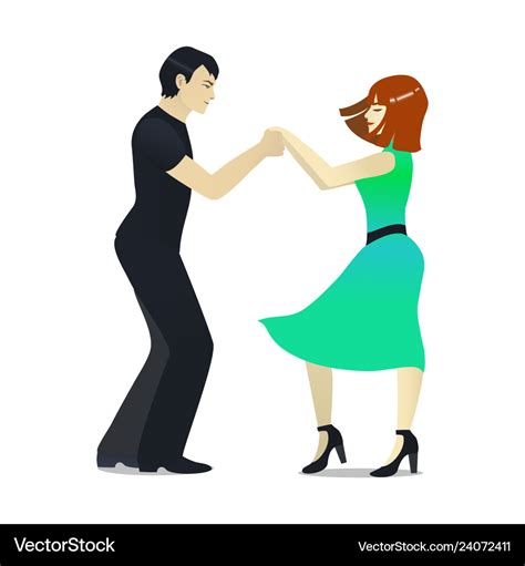 Salsa dancing couple in cartoon style Royalty Free Vector