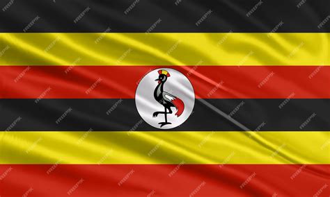 Premium Vector | Uganda flag design waving uganda flag made of satin or silk fabric vector ...