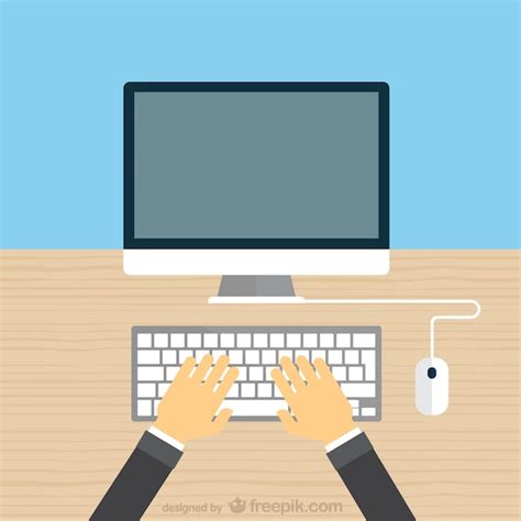 Hands typing on keyboard | Free Vector