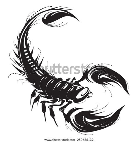 Black Scorpion Tattoo Vector Stock Vector (Royalty Free) 250666132 ...