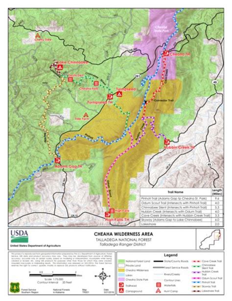 Cheaha State Park Trail Map - Printable Map