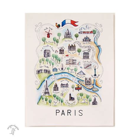 Paris City Map Art Print Watercolor | Etsy | City map art, Paris city ...