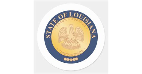 Louisiana State Seal and Motto Classic Round Sticker | Zazzle