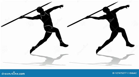 Silhouette Of Figure Javelin Thrower , Vector Draw | CartoonDealer.com ...