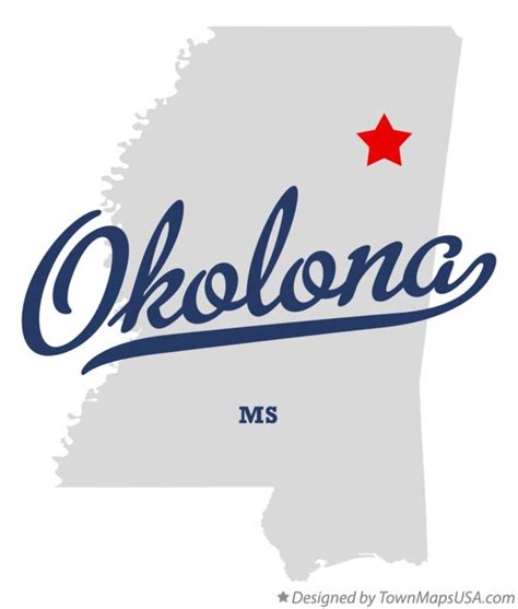 Map of Okolona, MS, Mississippi