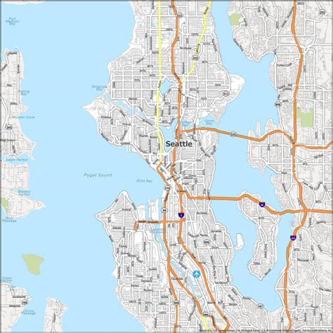 Map Of Seattle Washington And Surrounding Areas - Carola Ammamaria