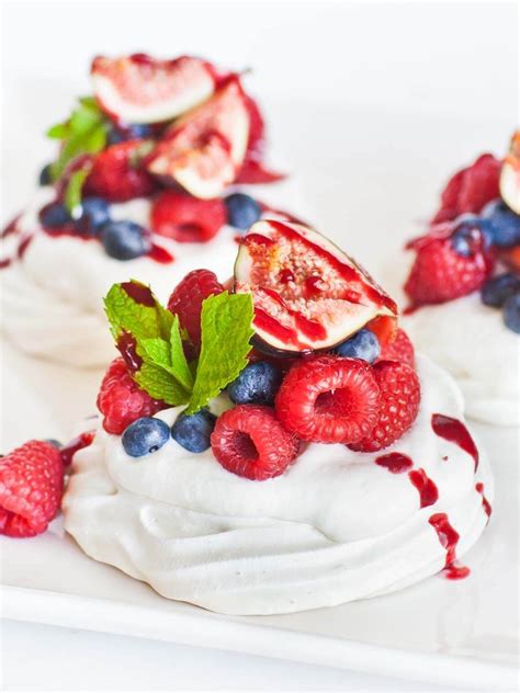 Mini Fruit Pavlova with Raspberry Sauce - Tatyanas Everyday Food