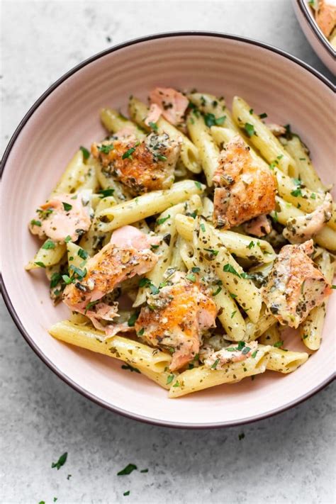 Salmon Pesto Pasta • Salt & Lavender