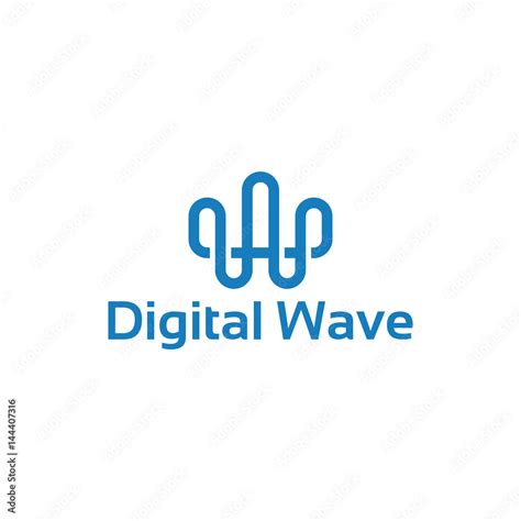 Digital Wave logo template designs, W iniital logo Stock Vector | Adobe Stock