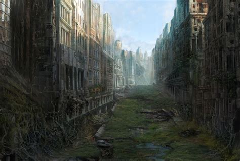 art city ruin desolation postapokaliptika ruins apocalyptic post dark sci-fi | Sci fi wallpaper ...