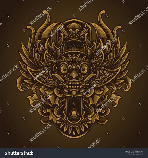 Artwork Illustration T Shirt Design Barong Stock Vector (Royalty Free) 2208600749 | Shutterstock