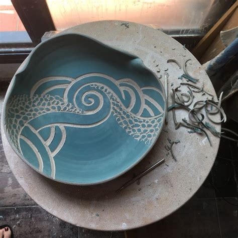 #ceramics #pottery #homedecor #plate #sgraffito #wip | Ceramics ideas ...