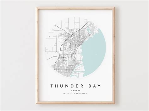 Thunder Bay Map Print, Thunder Bay Map Poster City Wall Art, Thunder ...