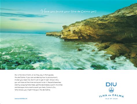 Print ad: Diu Tourism: Isle Of Calm, 2