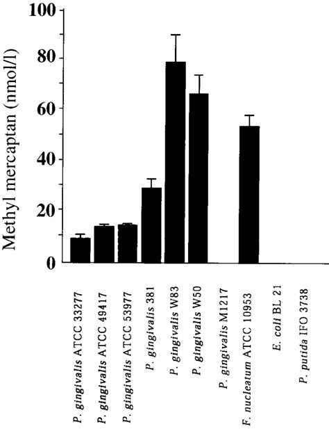 Formation of methyl mercaptan from L-methionine by various bacteria. To... | Download Scientific ...