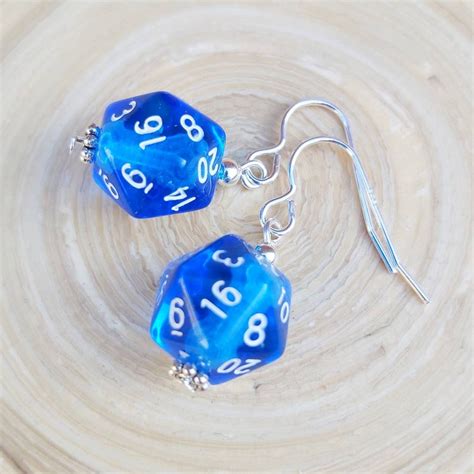 D20 dice earrings mini DnD dice earrings unique geeky girl | Etsy