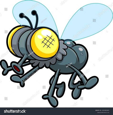 Funny Fly Cartoon Character Flying Vector Stock Vector (Royalty Free) 2285865605 | Shutterstock