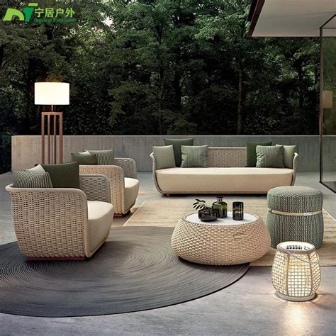 2020 New European Outdoor Furniture Modern Rattan Wicker Garden Patio ...