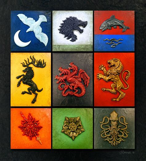 Beautiful Game of Thrones House Sigil Sculptures