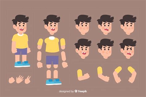 Cartoon character for motion design | Free Vector