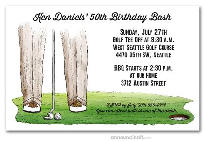 The Putt Golf Themed Invitations, Golf Outing Invitations