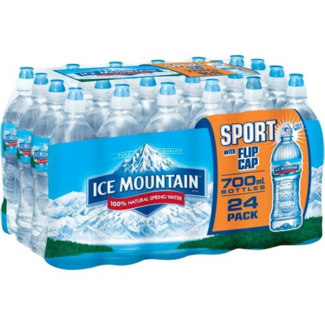 ICE MOUNTAIN Brand 100% Natural Spring Water, 23.7-ounce plastic sport cap bottles (Pack of 24 ...