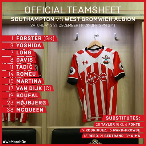 Starting line-ups: Southampton vs West Brom - ITV News