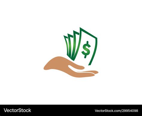 Cash money in hand for logo design on white Vector Image