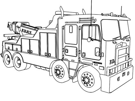 Awesome Fire Truck Coloring Page - Free Printable Coloring Pages for Kids