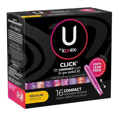 U by Kotex Click Compact Regular Tampons - Shop Tampons at H-E-B