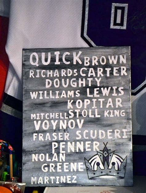 Los Angeles Kings Roster Painting 11x14 by 21CannonSalute on Etsy, $24. ...