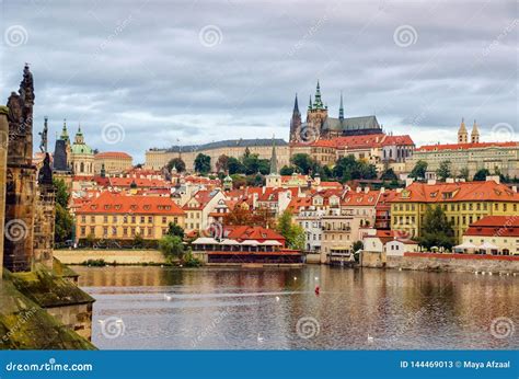 Prague, Bohemia, Czech Republic. Hradcany is the Praha Castle with Churches, Chapels, Halls and ...