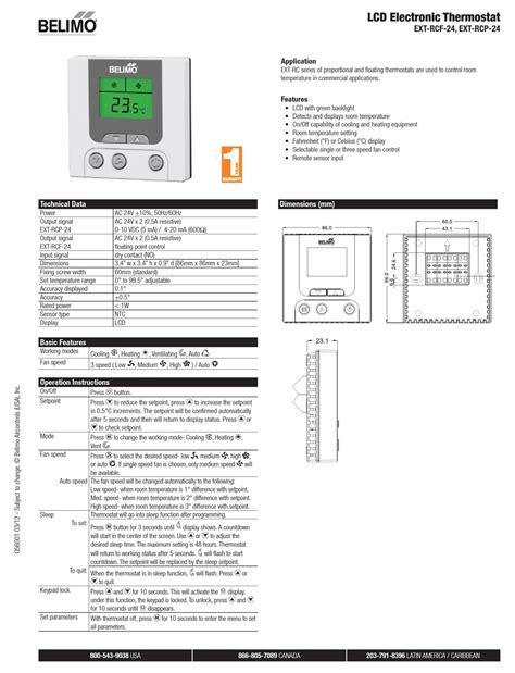 Belimo Thermostat User Manual - Wiring Guide For Belimo Afb24 Sr How To S Boston Aircontrols ...