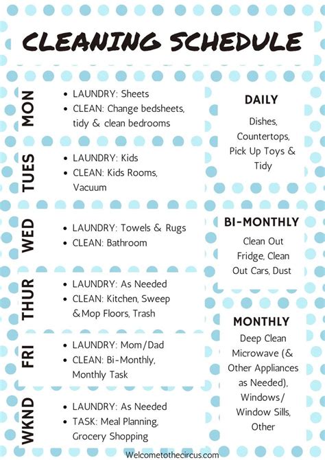 Weekly Cleaning Schedule + FREE Printable | Weekly cleaning, Weekly ...