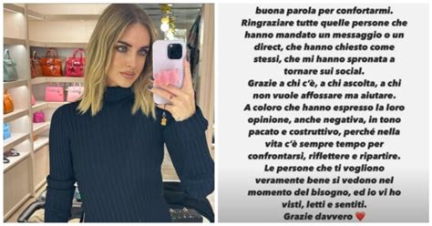 Chiara Ferragni rompe il silenzio su Instagram: "Mi siete mancati. Le persone che ti vogliono ...