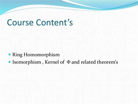 Ring homomorphism