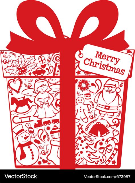 Christmas gift box Royalty Free Vector Image - VectorStock