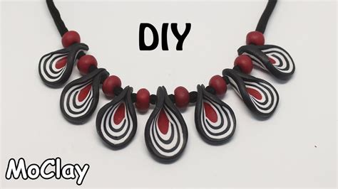 Diy Polymer clay necklace tutorial - YouTube