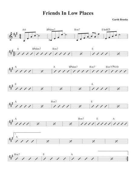 Friends In Low Places (arr. David M Fagnant) Sheet Music | Garth Brooks | Piano, Vocal & Guitar ...