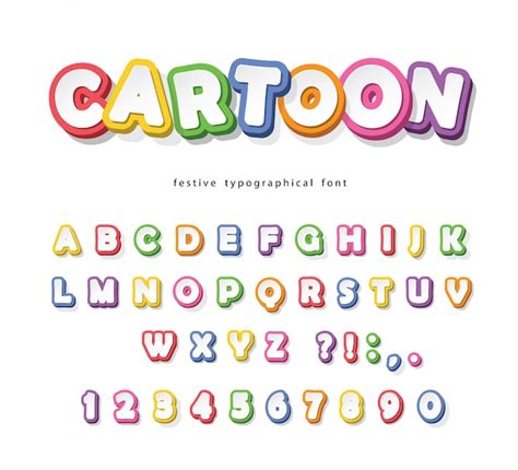 Premium Vector | Cartoon bright font for kids. paper cut out colorful alphabet.