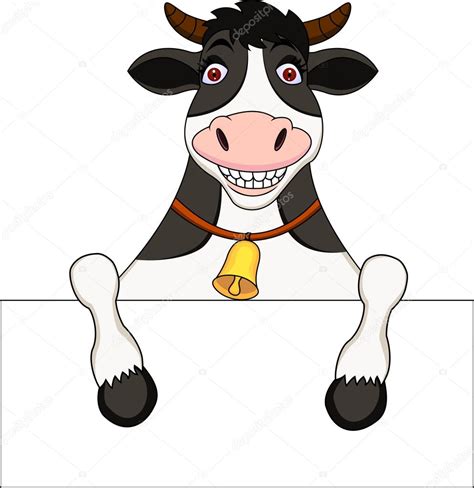 Cow cartoon With Blank Sign — Stock Vector © idesign2000 #10361223