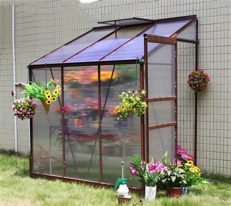 Lean To Greenhouse With Polycarbonate Sheet And Aluminium Frame Hx74513g - Buy Lean To ...